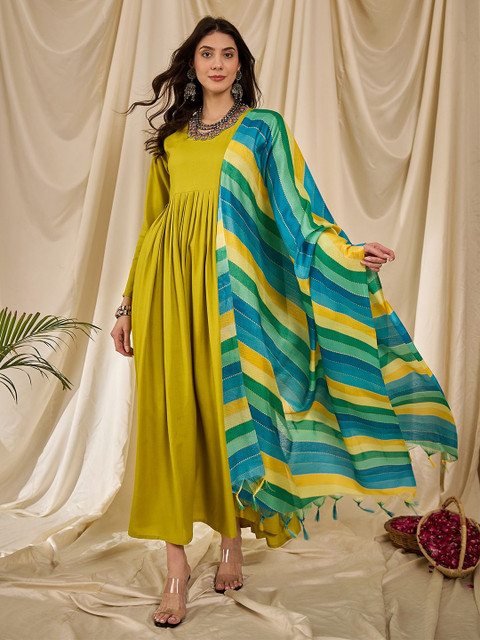 InWeave Leheriya Printed Tasselled Dupatta