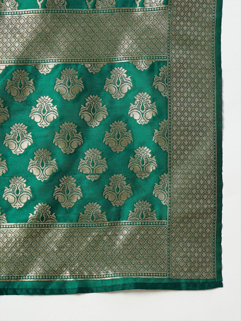 InWeave Floral Woven Design Banarasi Dupatta With Zari Border - Image 6