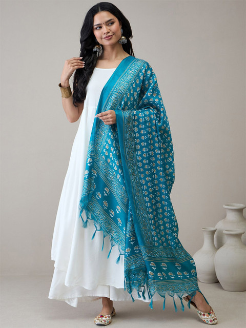 InWeave Floral Printed Tasselled Dupatta