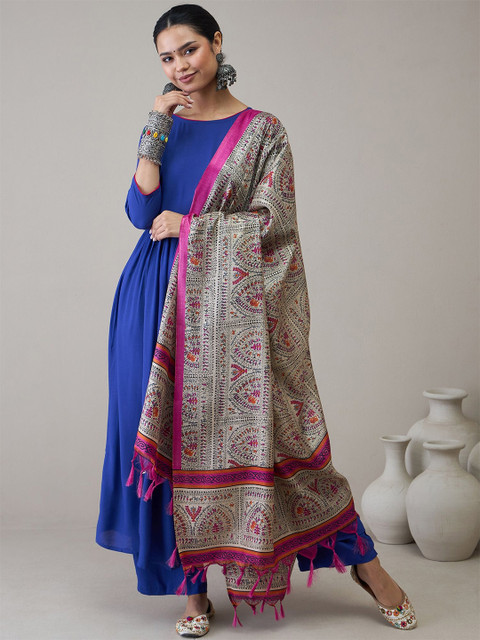 InWeave Floral Printed Tasselled Dupatta