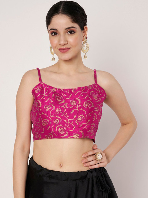 studio rasa Ethnic Motifs Printed Shoulder Straps Bralette Crop Top