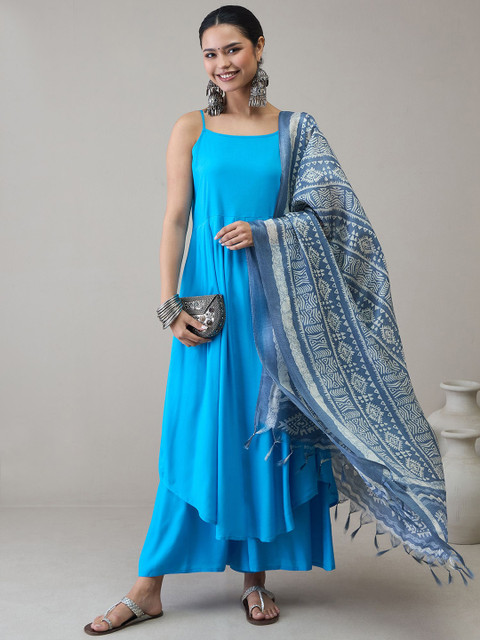 InWeave Geometric Printed Tasselled Dupatta - Image 5