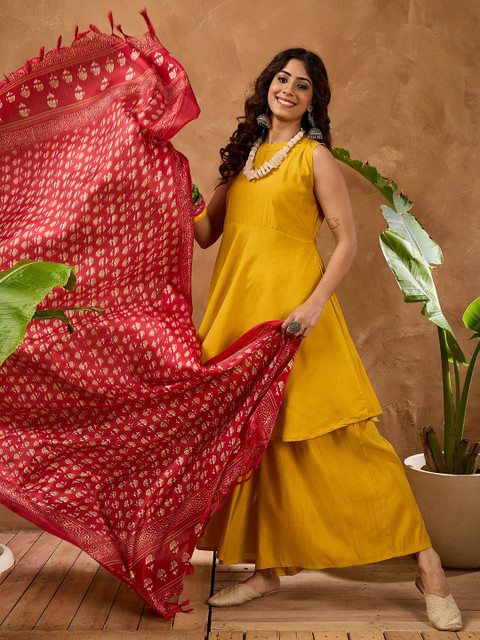 InWeave Floral Printed Tasselled Dupatta - Image 5