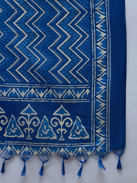 InWeave Ethnic Motifs Printed Tasselled Dupatta - Image 6