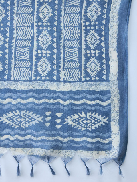 InWeave Geometric Printed Tasselled Dupatta - Image 2
