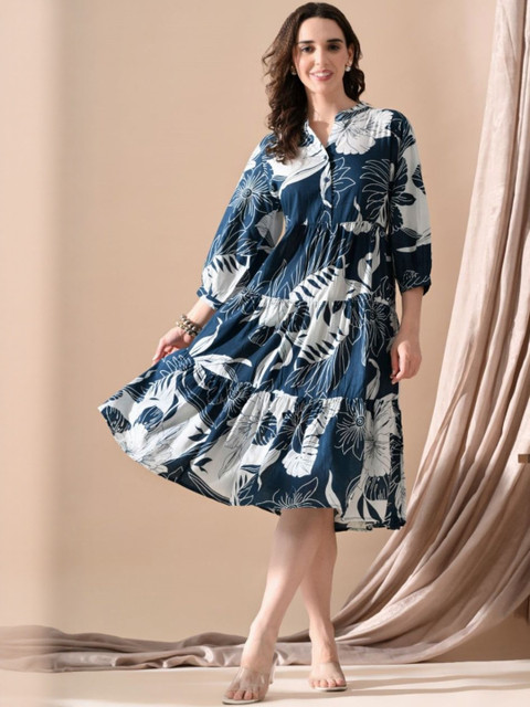 CORSICA Floral Print Crepe Maxi Dress