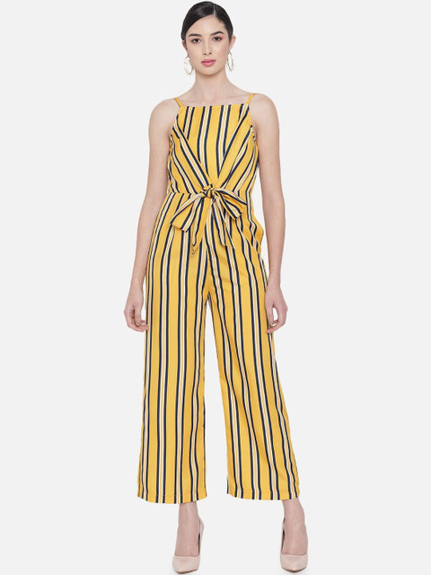 SZN Striped Basic Tie-Up Detail Jumpsuit