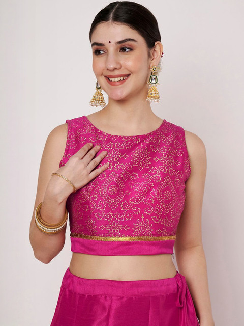 studio rasa Women Printed Back-Tie Ethnic Crop Top