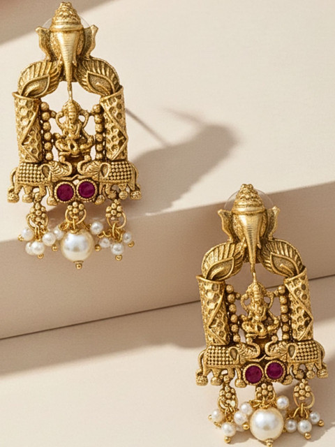 Anouk Women Brass Classic Artificial Stones Studs Earrings