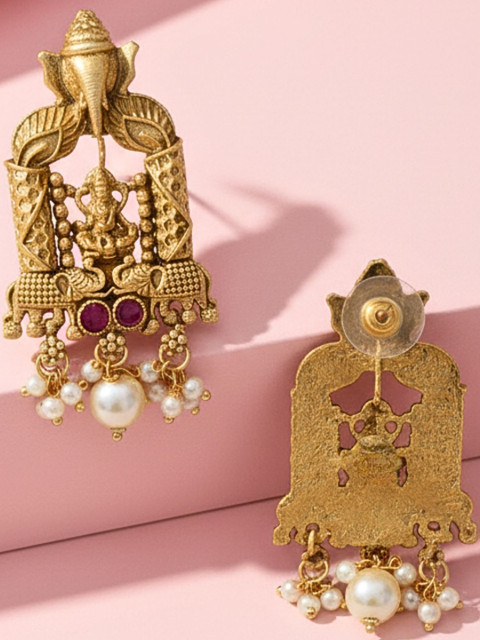 Anouk Women Brass Classic Artificial Stones Studs Earrings - Image 7