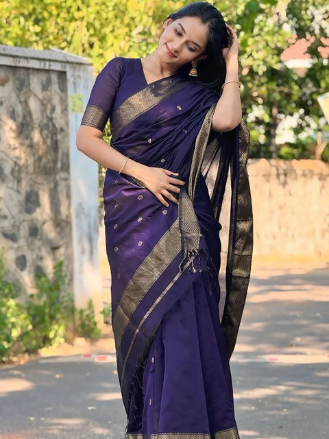 Moda Rapido Woven Design Zari Saree With Blouse Piece - Image 3