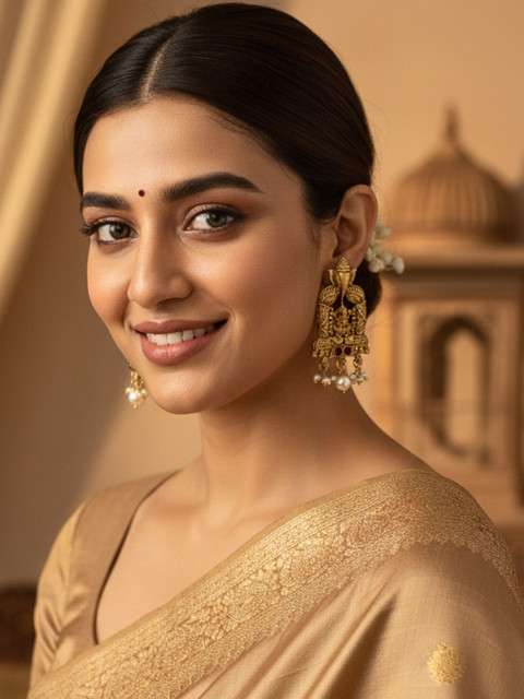 Anouk Women Brass Classic Artificial Stones Studs Earrings - Image 2