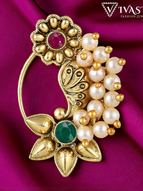 Gold Plated Alloy Nath Nose Pins