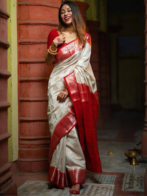 Moda Rapido Woven Design Zari Silk Blend Saree