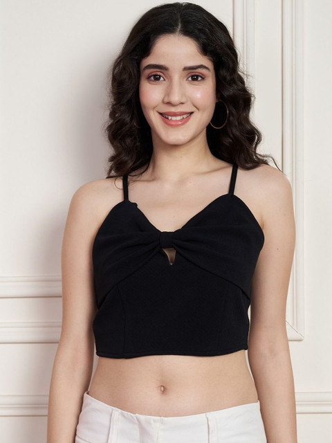 Slenor Sweetheart Neck Shoulder Straps Crop Top