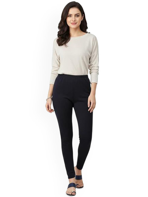 Thrifty Thread Women Mid-Rise Woolen Churidar-Length Leggings