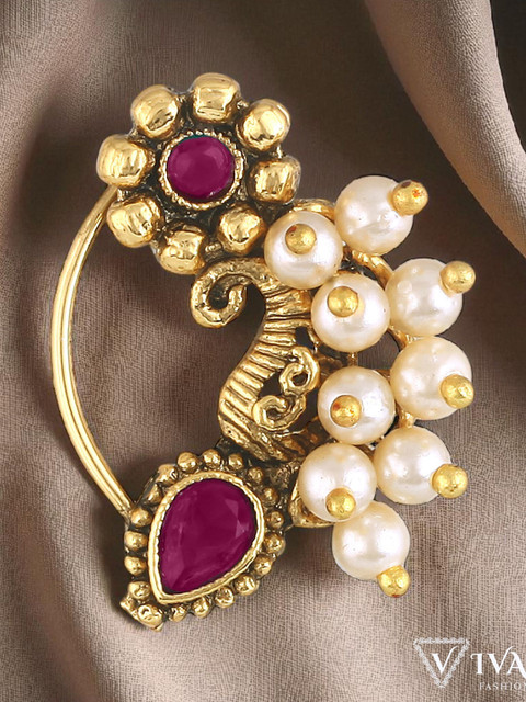 Gold Plated Alloy Nath Nose Pins