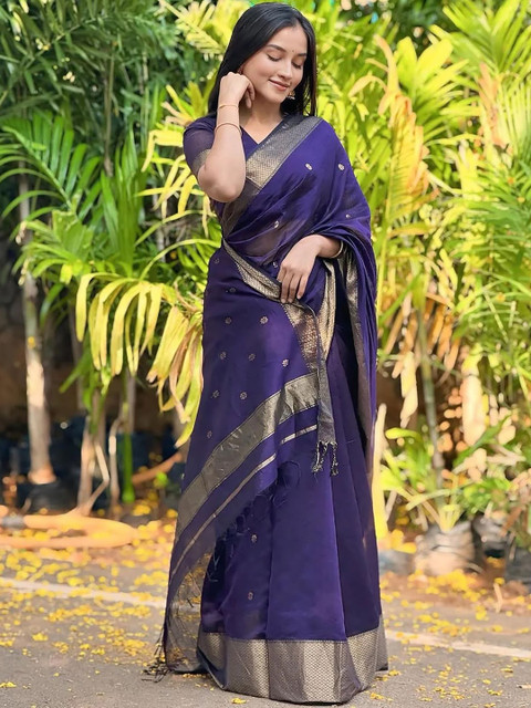 Moda Rapido Woven Design Zari Saree With Blouse Piece