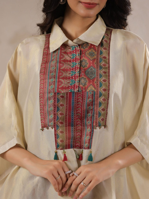 Sangria Printed Shirt Collar Tunic & Trousers Co-Ords - Image 5