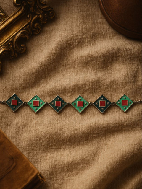 EVERSTYLISH RAJASVI Silver-Plated Oxidised Statement Choker Necklace