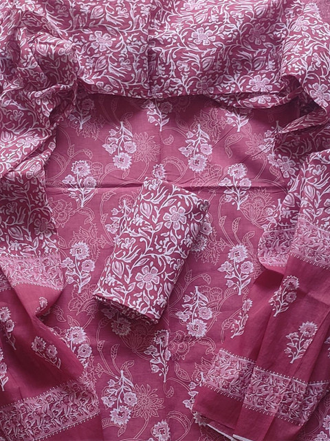 Khatri Creations Women Ethnic Weaves Floral Printed Cotton Unstitched Dress Material