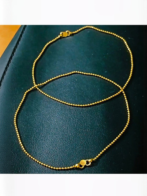 Kunjus Set Of 2 Gold-Plated Anklets