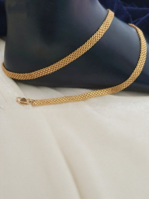 Kunjus Women Set Of 2 Gold-Plated Anklets