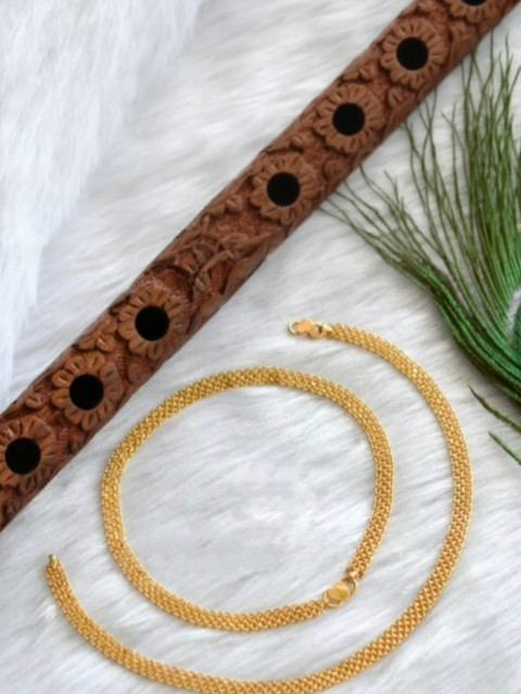 Kunjus Set Of 2 Gold-Plated Anklets