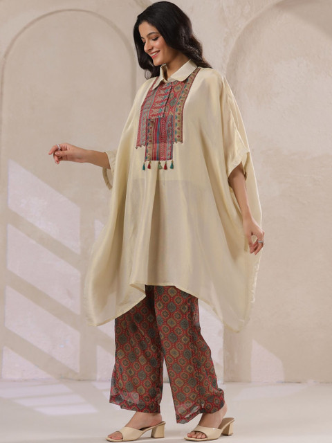 Sangria Printed Shirt Collar Tunic & Trousers Co-Ords - Image 2
