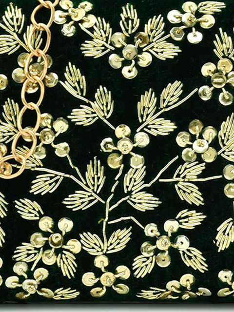 FOR THE BEAUTIFUL YOU Embellished Shoulder Strap Velvet Box Clutch - Image 6