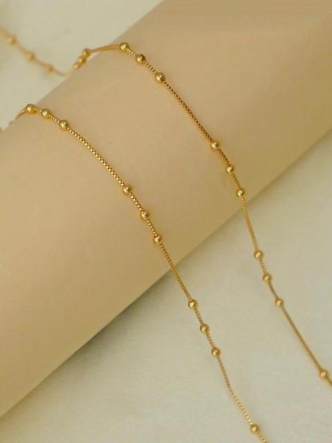 Kunjus Women Set Of 2 Gold-Plated Anklets