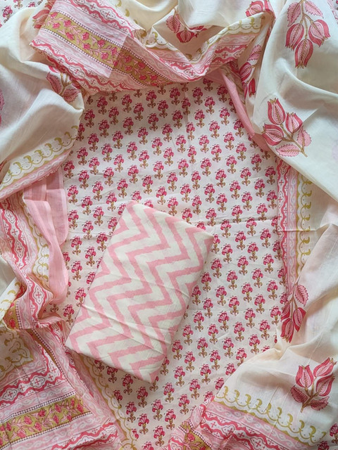 Khatri Creations Printed Pure Cotton Unstitched Dress Material