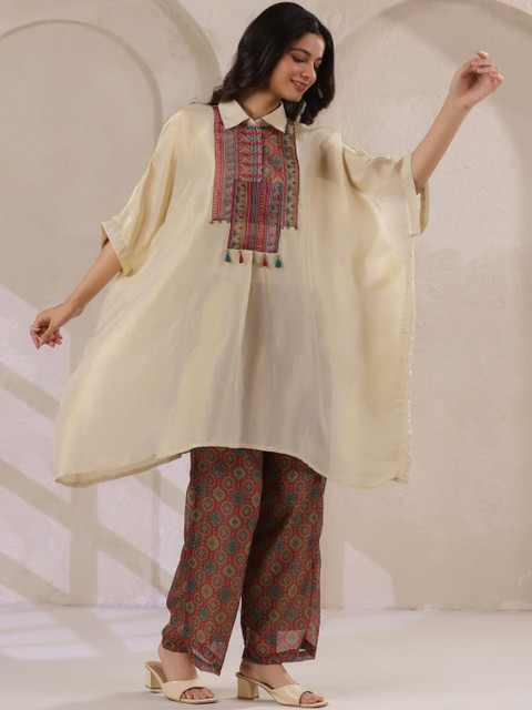 Sangria Printed Shirt Collar Tunic & Trousers Co-Ords - Image 3