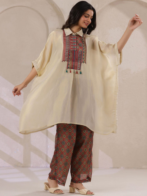 RangDeep Yoke Design Shirt Collar Tunic With Trouser - Image 3