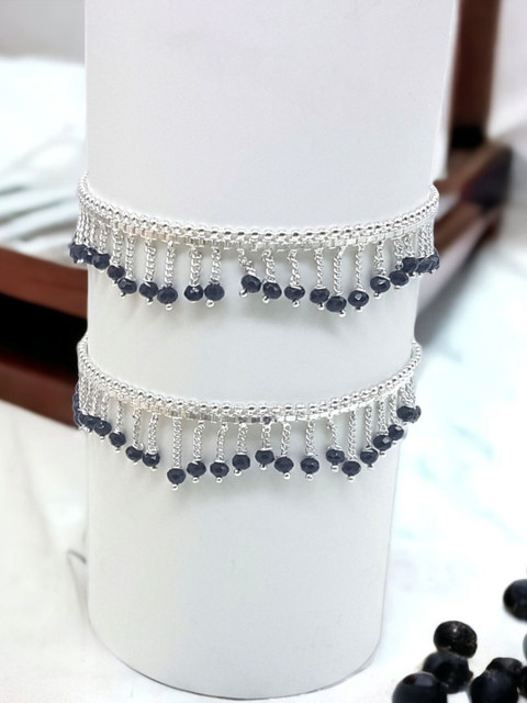 BR Ornaments Women Silver-Plated Artificial Stones Anklet