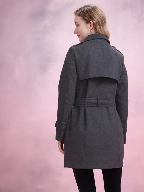 DressBerry Double-Breasted Overcoat With Belt And Shoulder Tabs - Image 5