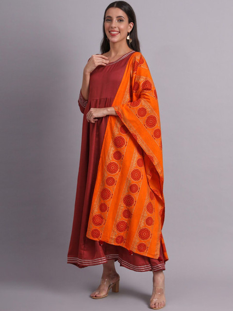 Sangria Ethnic Motifs Printed Cotton Dupatta - Image 3