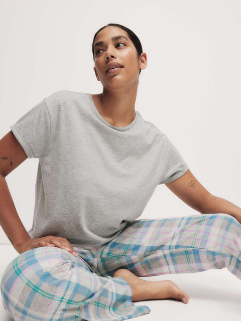 Marks & Spencer Women Checked Night suit