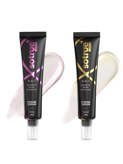 SOTRUE Set Of 2 Strobe Cream Highlighter For Face Radiance- 30 g Each- Pink & Gold