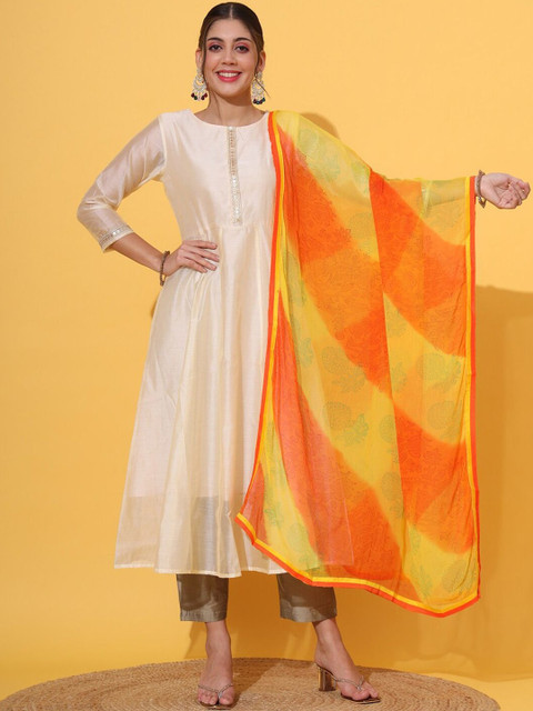 Sangria Floral Printed Chiffon Dupatta