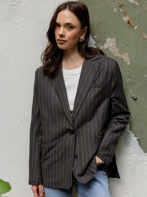 Trendyol Striped Single Breasted Blazer