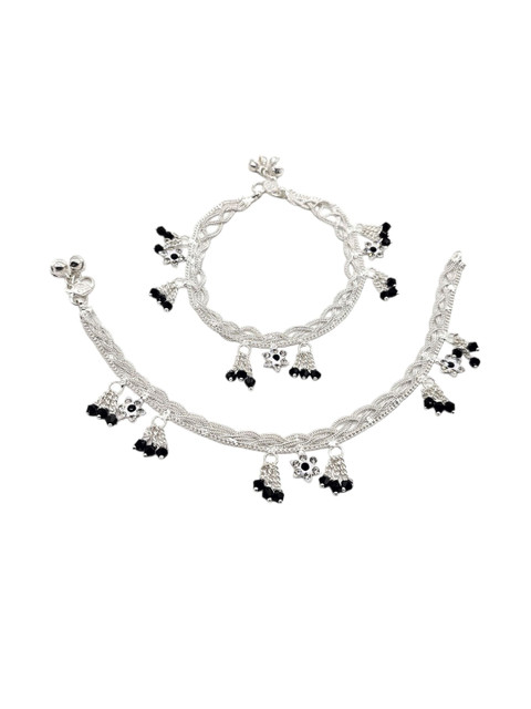 BR Ornaments Women Silver-Plated Alloy Artificial Stones Anklet