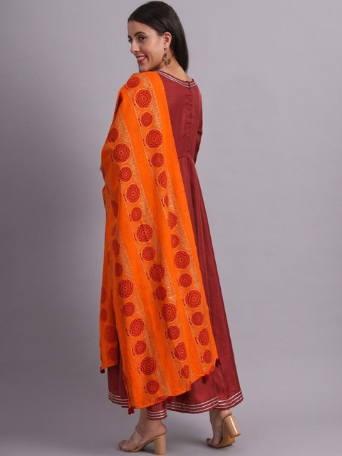 Sangria Ethnic Motifs Printed Cotton Dupatta - Image 4