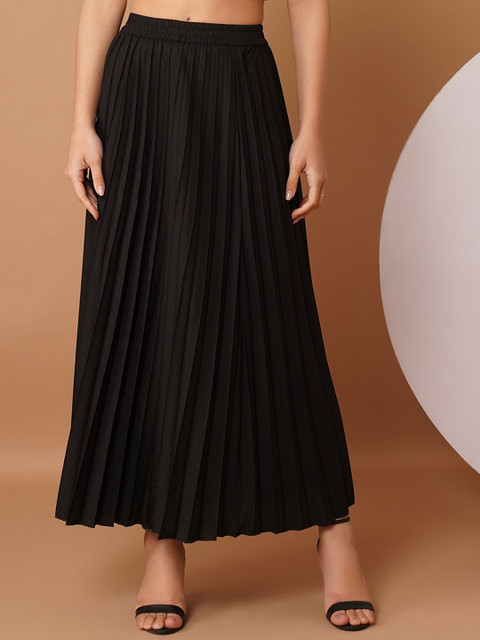 Chemistry Women Flared Pleated Maxi Skirt