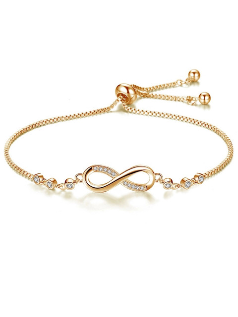 Nilu's Collection Women Cubic Zirconia Gold-Plated Charm Bracelet