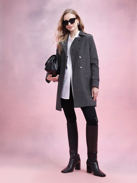 DressBerry Double-Breasted Overcoat With Belt And Shoulder Tabs - Image 6