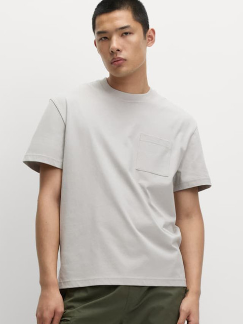 Marks & Spencer Drop-Shoulder Sleeves Pure Cotton Casual T-shirt
