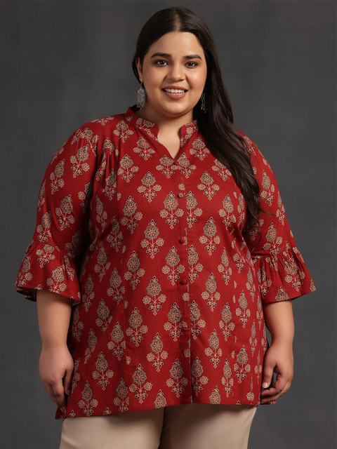 EXTRA LOVE BY LIBAS Women Floral Printed Plus Size Kurti