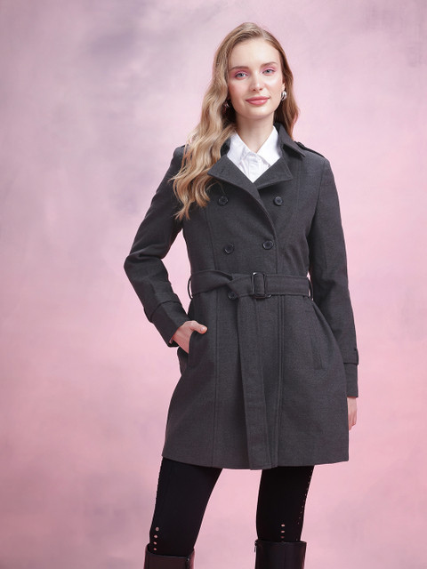 DressBerry Double-Breasted Overcoat With Belt And Shoulder Tabs - Image 3