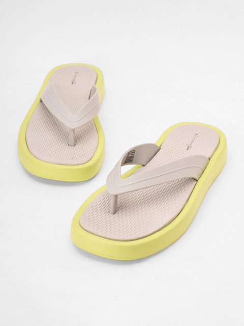 Forever Glam by Pantaloons Colourblocked Cushioned Footbed Thong Flip-Flops